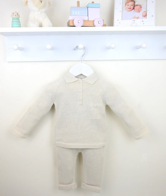 Oliver Polo Collar Suit Natural