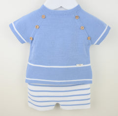 Casper Shorts Suit Dusky Blue