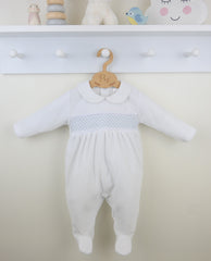 Albert Baby Sleepsuit White