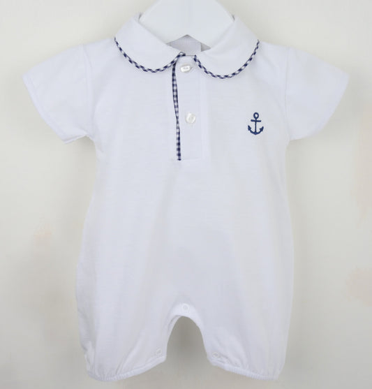 Cove Romper White/Navy
