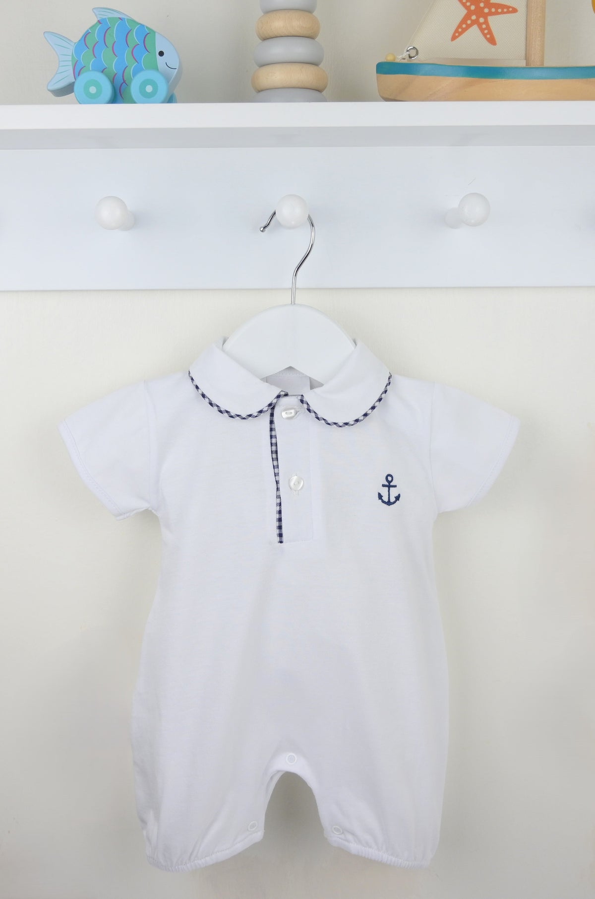 Cove Romper White/Navy