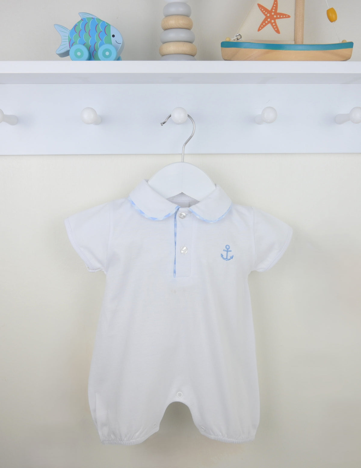 Cove Romper White/Blue