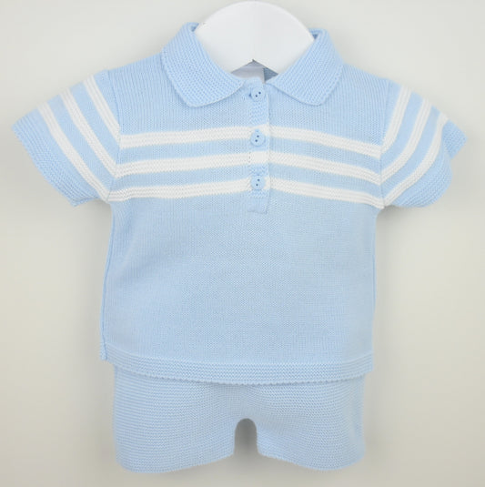 Mateo Shorts Suit  Blue/White