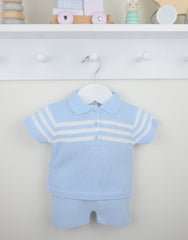 Mateo Shorts Suit  Blue/White