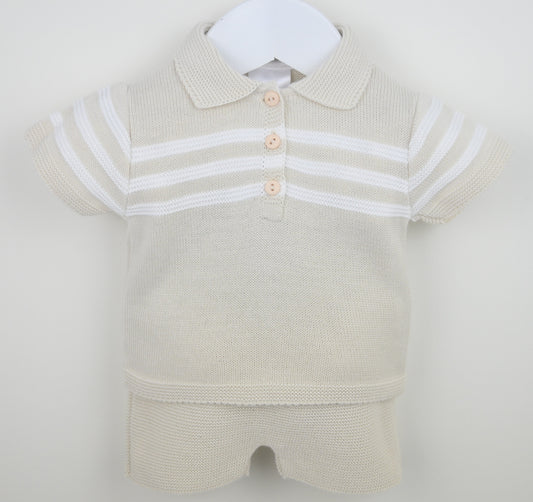 Mateo Shorts Suit  Natural/White