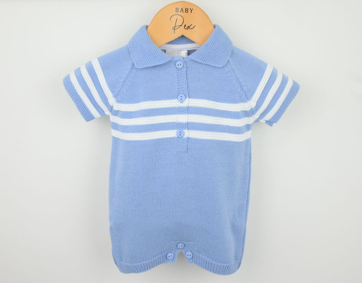 Mateo Romper Suit Dusky Blue