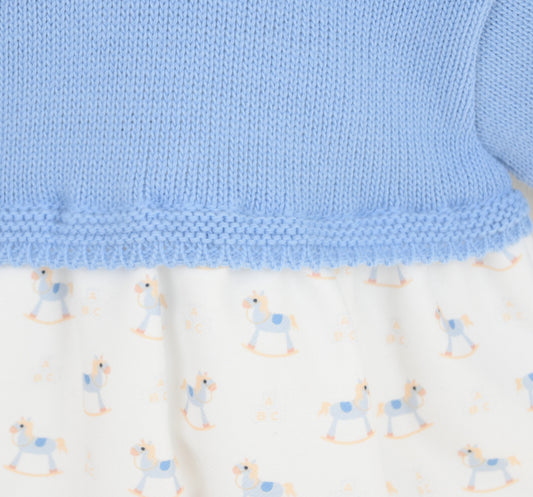 Rocking Horse Romper Dusky Blue