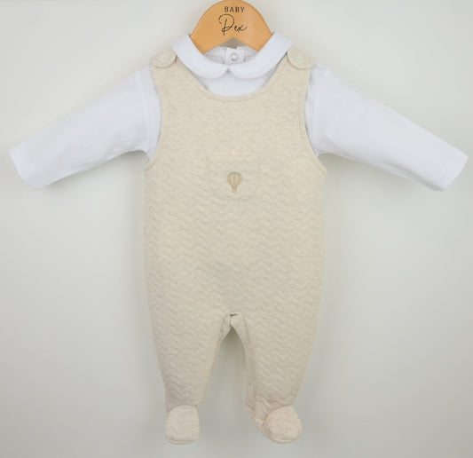 Pascal Dungaree Suit Natural/White