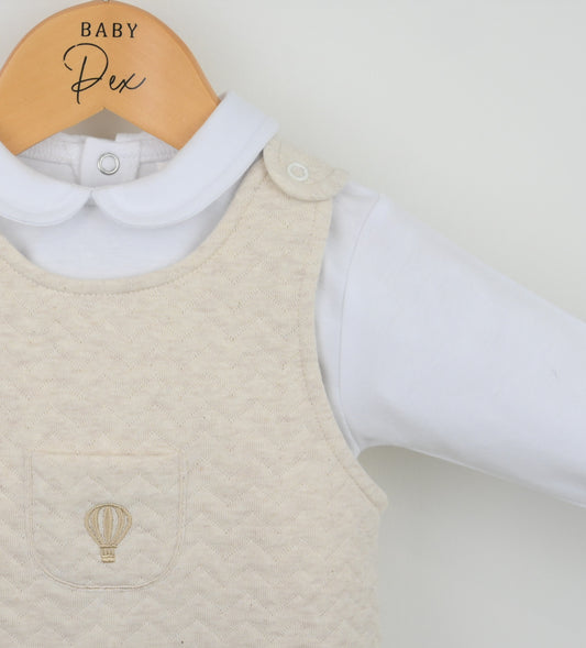 Pascal Dungaree Suit Natural/White