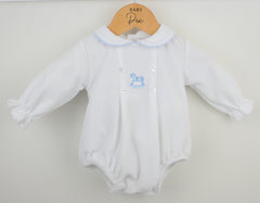 George Baby Romper White/Blue