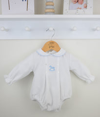 George Baby Romper White/Blue