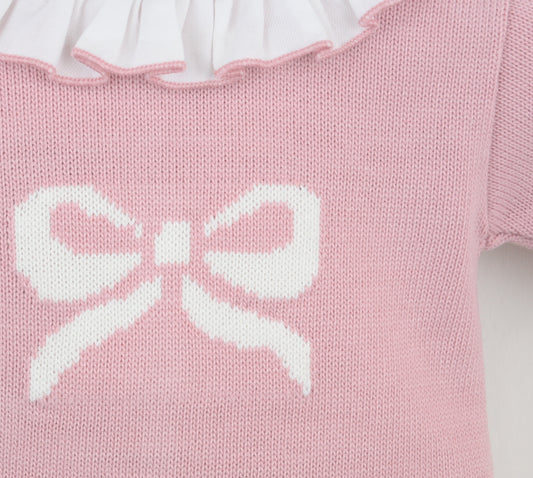 Bow Pants Suit Dusky Pink