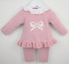 Bow Trouser Suit Dusky Pink