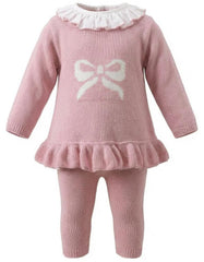 Bow Trouser Suit Dusky Pink