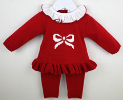 Bow Trouser Suit Red