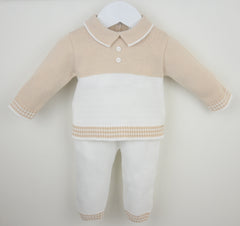 Parker Trouser Suit Natural/White