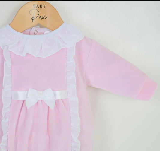 Victoria Baby Sleepsuit Pink