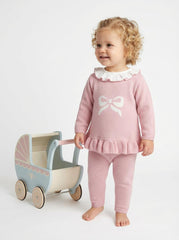 Bow Trouser Suit Dusky Pink