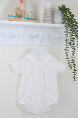 Smocked Cotton Romper Ivory - Daydream Babywear