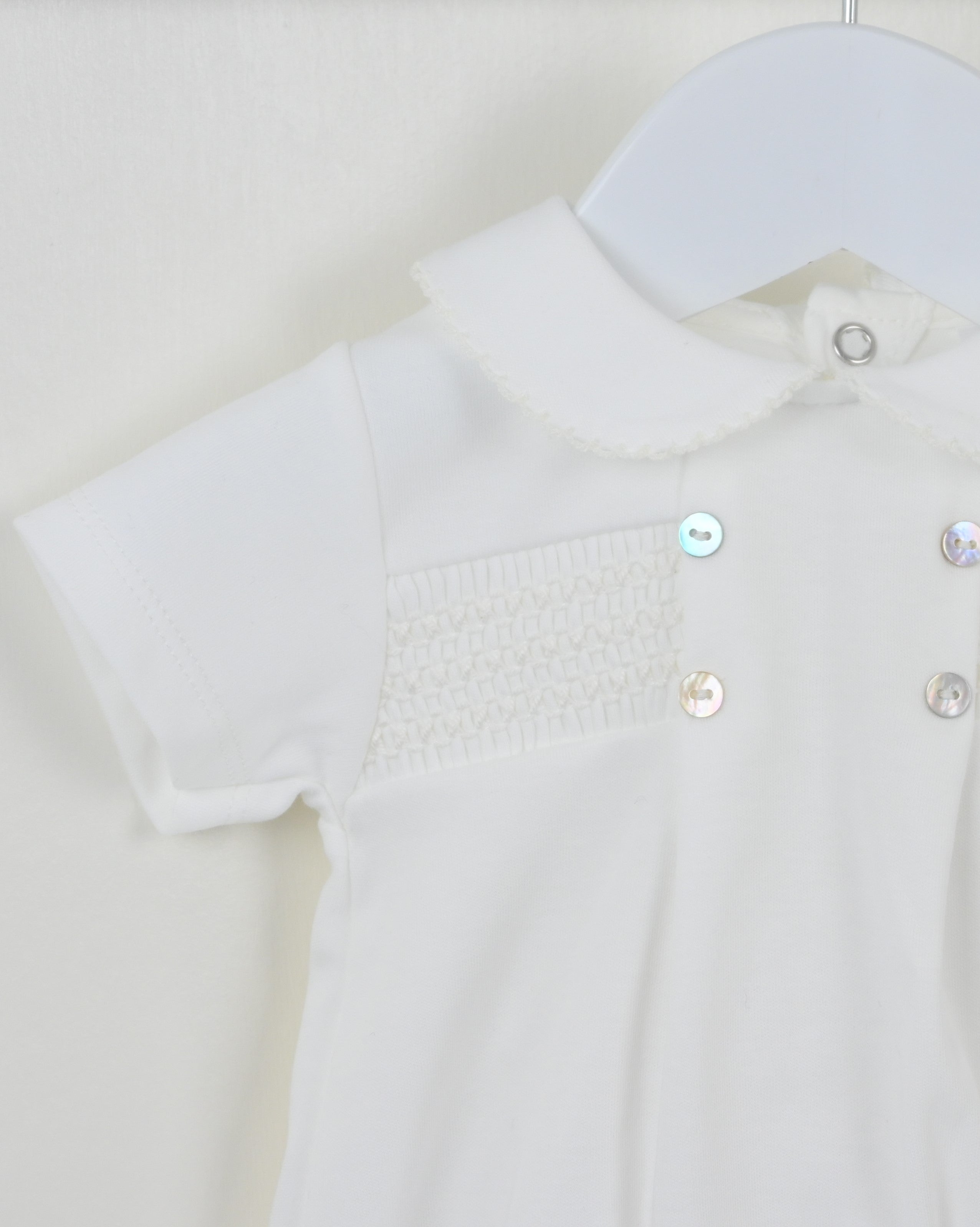 Smocked Cotton Romper Ivory - Daydream Babywear