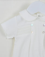 Smocked Cotton Romper Ivory - Daydream Babywear