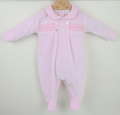 Heirloom Sleepsuit Pink - Daydream Babywear