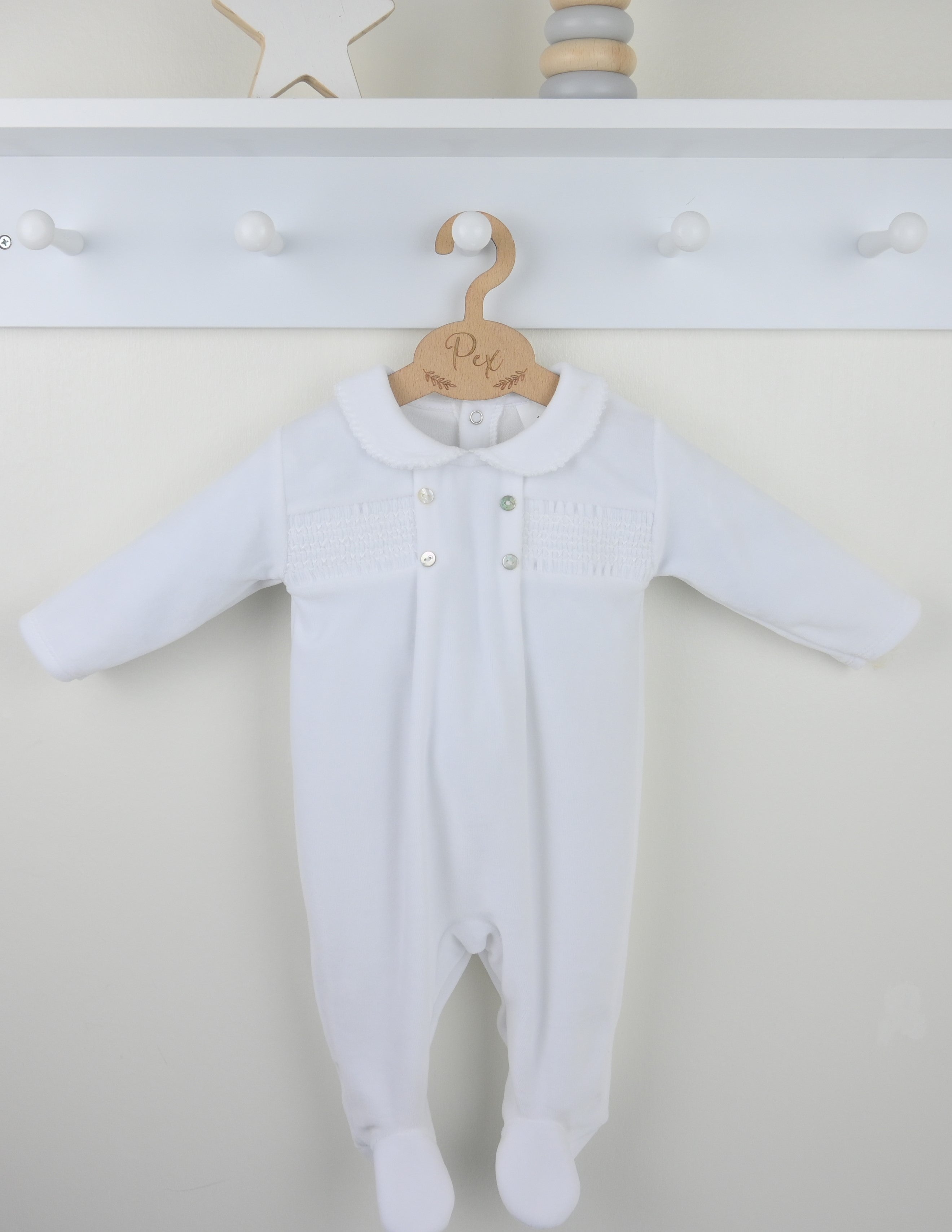 Heirloom Sleepsuit White - Daydream Babywear