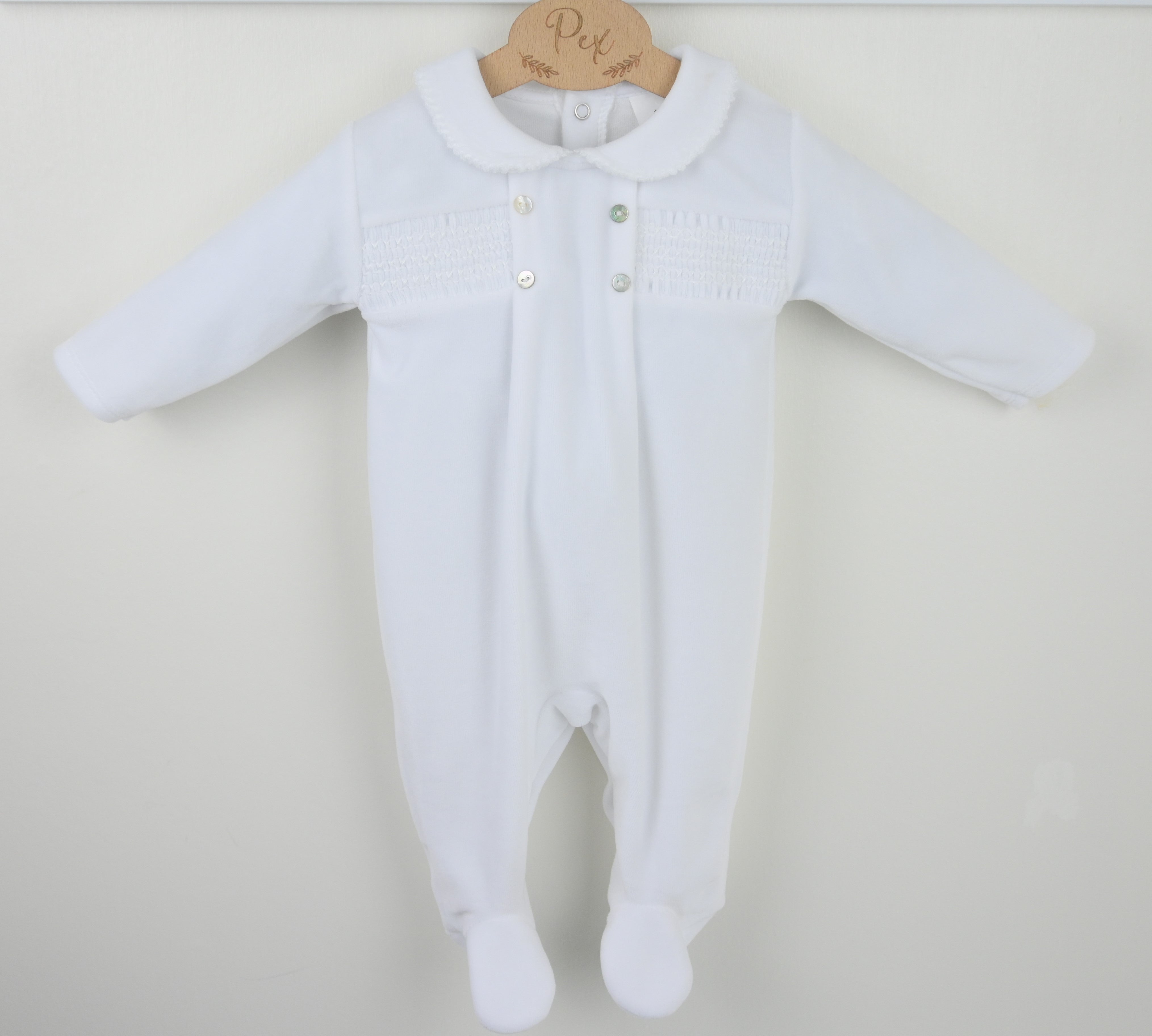 Heirloom Sleepsuit White - Daydream Babywear