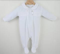 Heirloom Sleepsuit White - Daydream Babywear