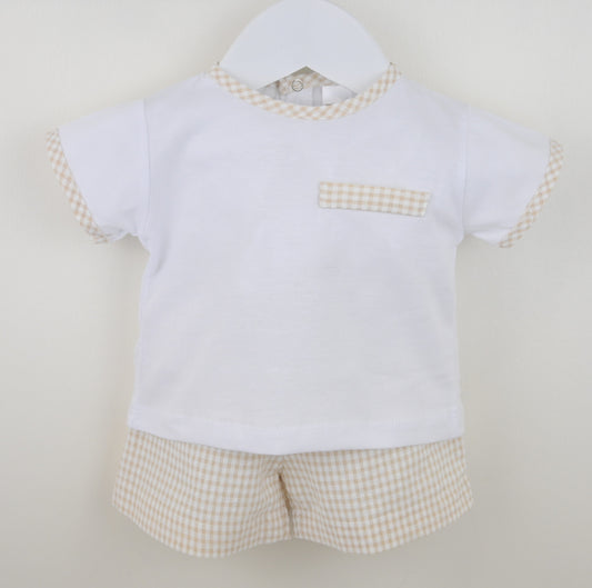 Gingham Shorts Suit Natural