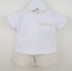 Gingham Shorts Suit Natural