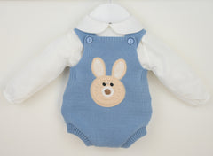 Boys Bunny Outfit Dusky Blue