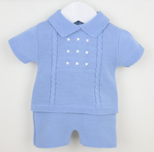 Thomas Shorts Suit Dusky Blue