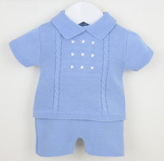 Thomas Shorts Suit Dusky Blue