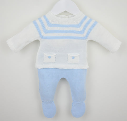 Julius 3 Piece Suit White/Blue