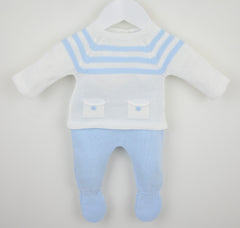 Julius 3 Piece Suit White/Blue