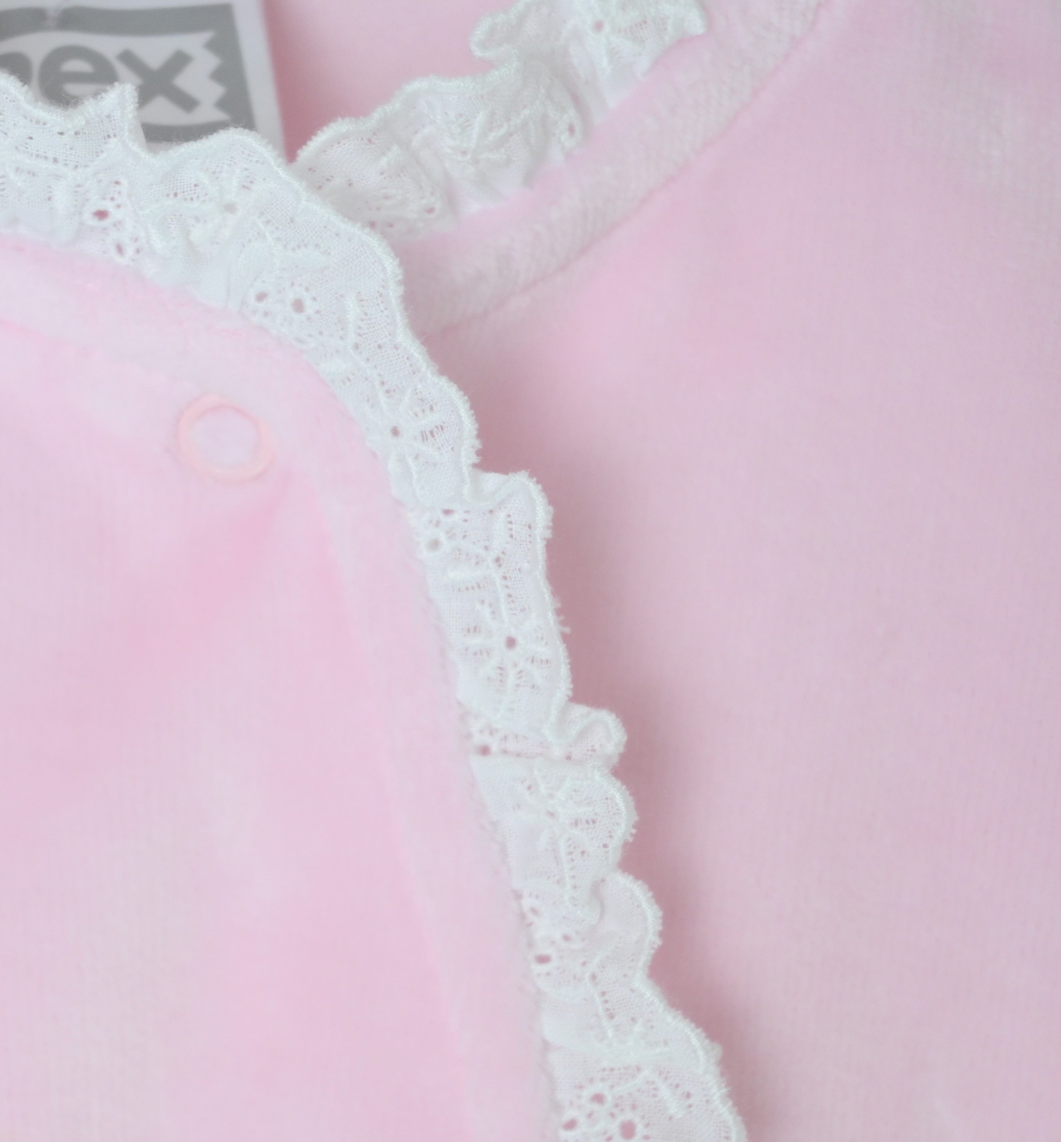Lace Edged Sleepsuit Pink - Daydream Babywear