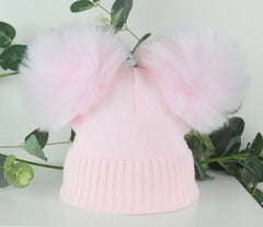 Double Pom Pom Hat Pink - Daydream Babywear
