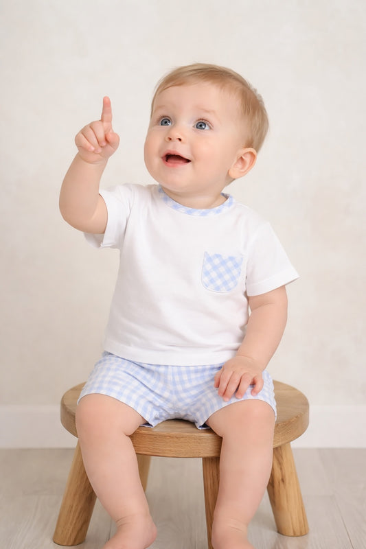 Flynn Shorts Suit White/Blue