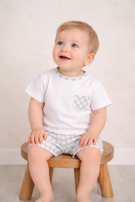 Flynn Shorts Suit White/Sage