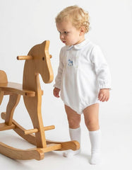 George Baby Romper White/Blue
