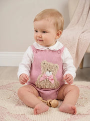 Girls Bear Outfit Dusky Pink