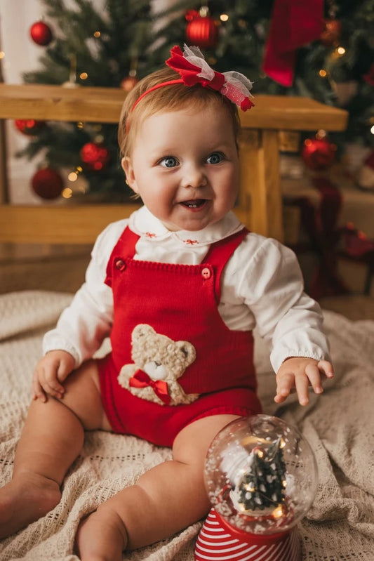 Girls Bear Outfit Red