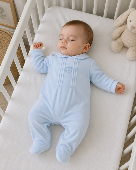 Bear Baby Sleepsuit Blue