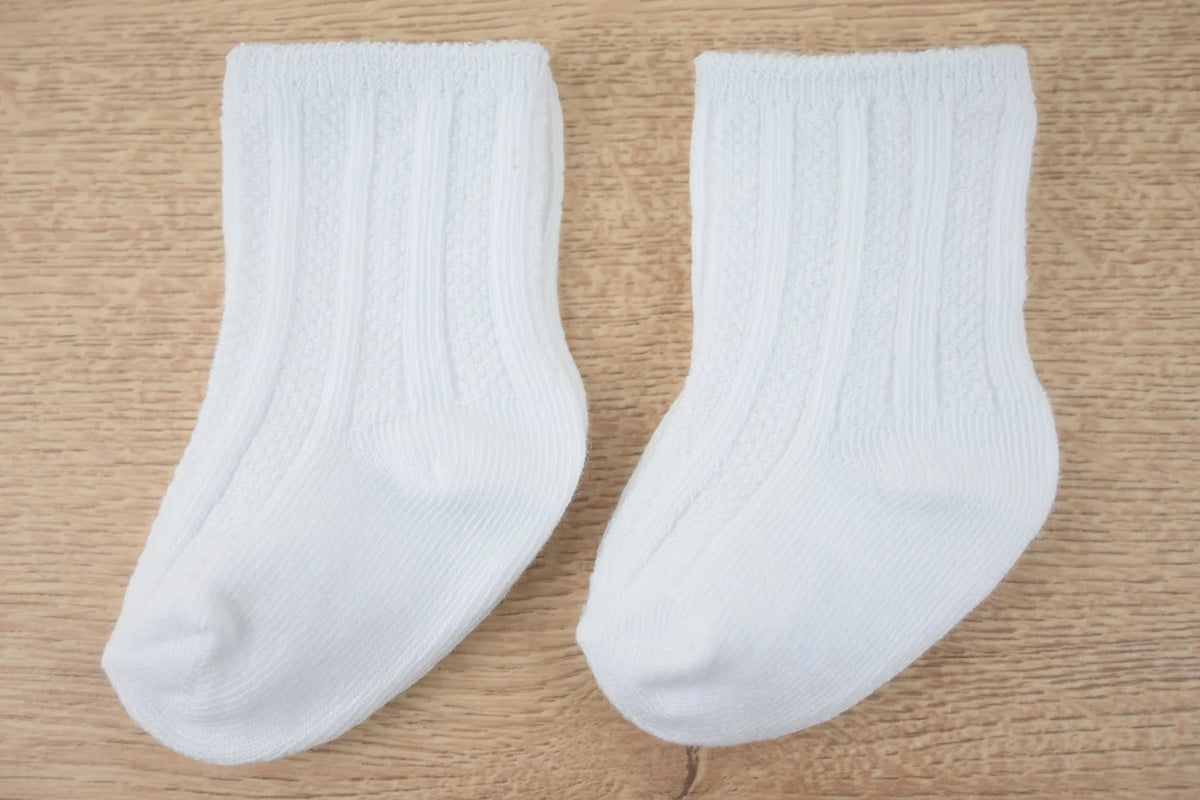Baby Knee High Socks White 2 Pack