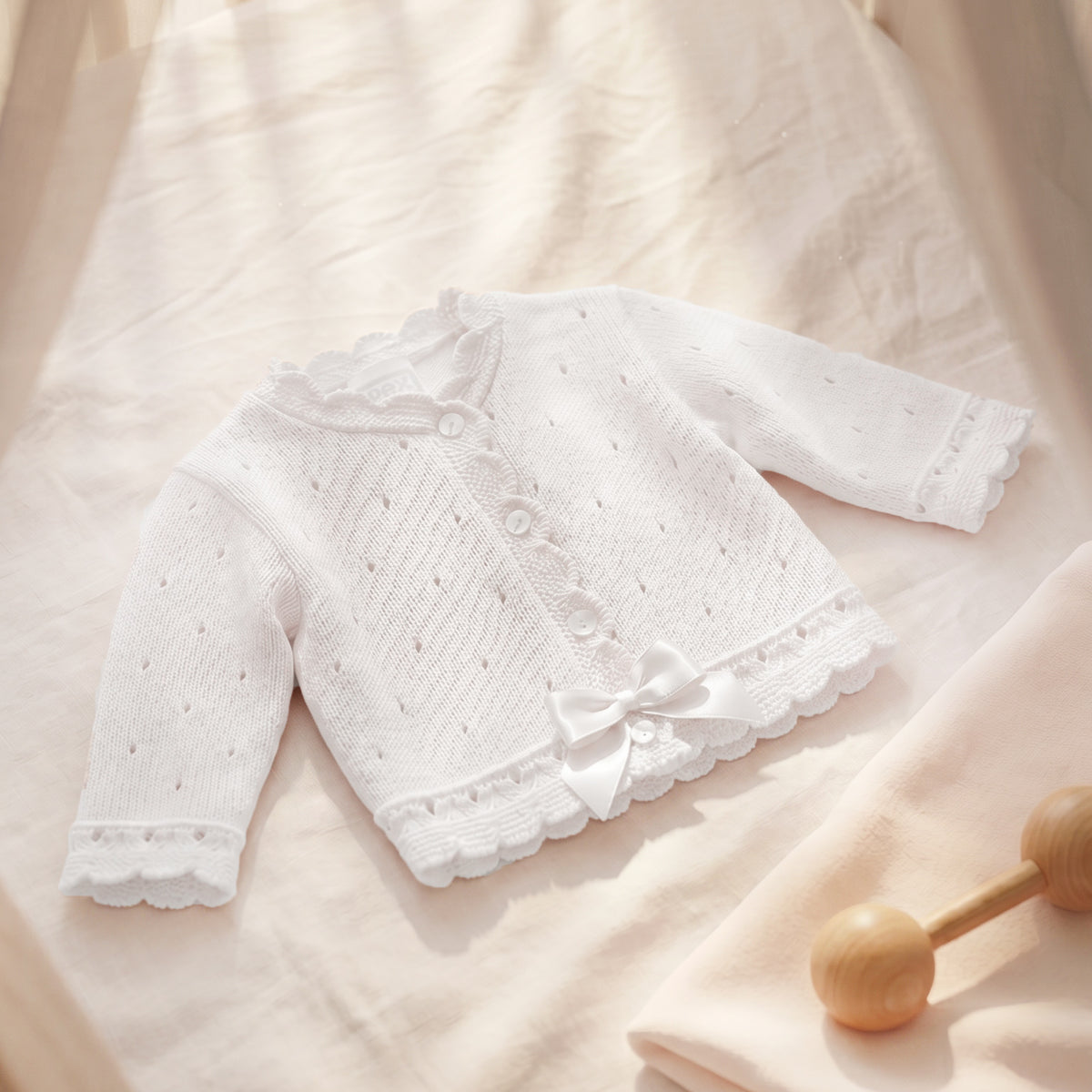 Miranda Baby Cardigan White