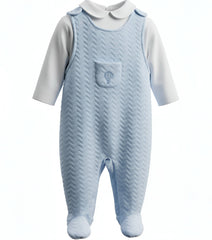Pascal Dungaree Suit Blue/White