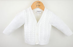 Sawyer Baby Cardigan White