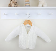 Sawyer Baby Cardigan White