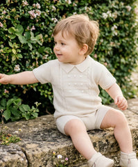 Thomas Shorts Suit Natural/White